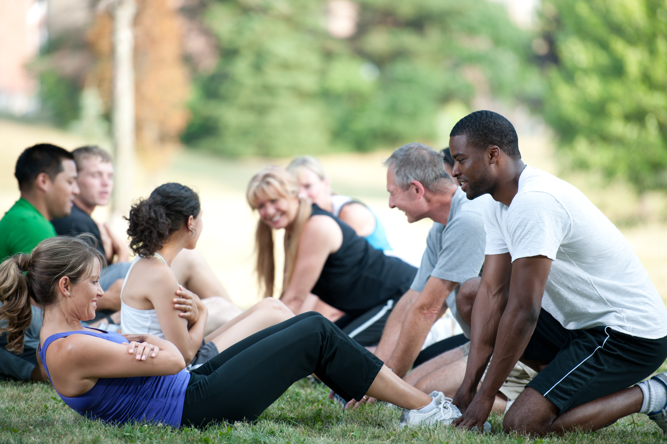 people working out together